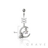 316L SURGICAL STEEL MULTI CZ MOON CAT STAR BELLY BUTTON NAVEL RING 316L SURGICAL STEEL MULTI CZ MOON CAT STAR BELLY BUTTON NAVEL RING